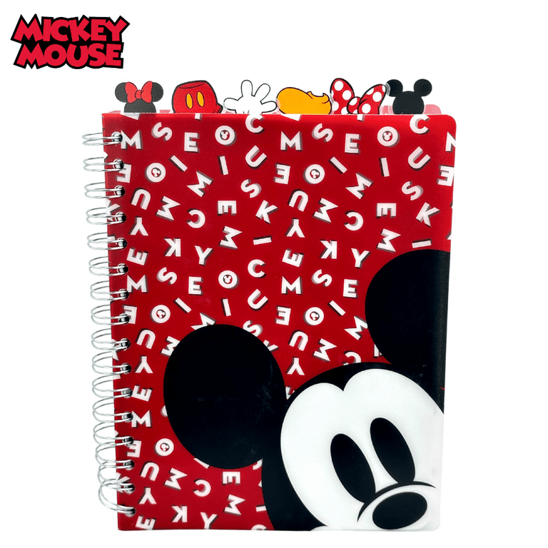 Disney Mickey & Minnie Mouse Spiral Notebook for School, Divided