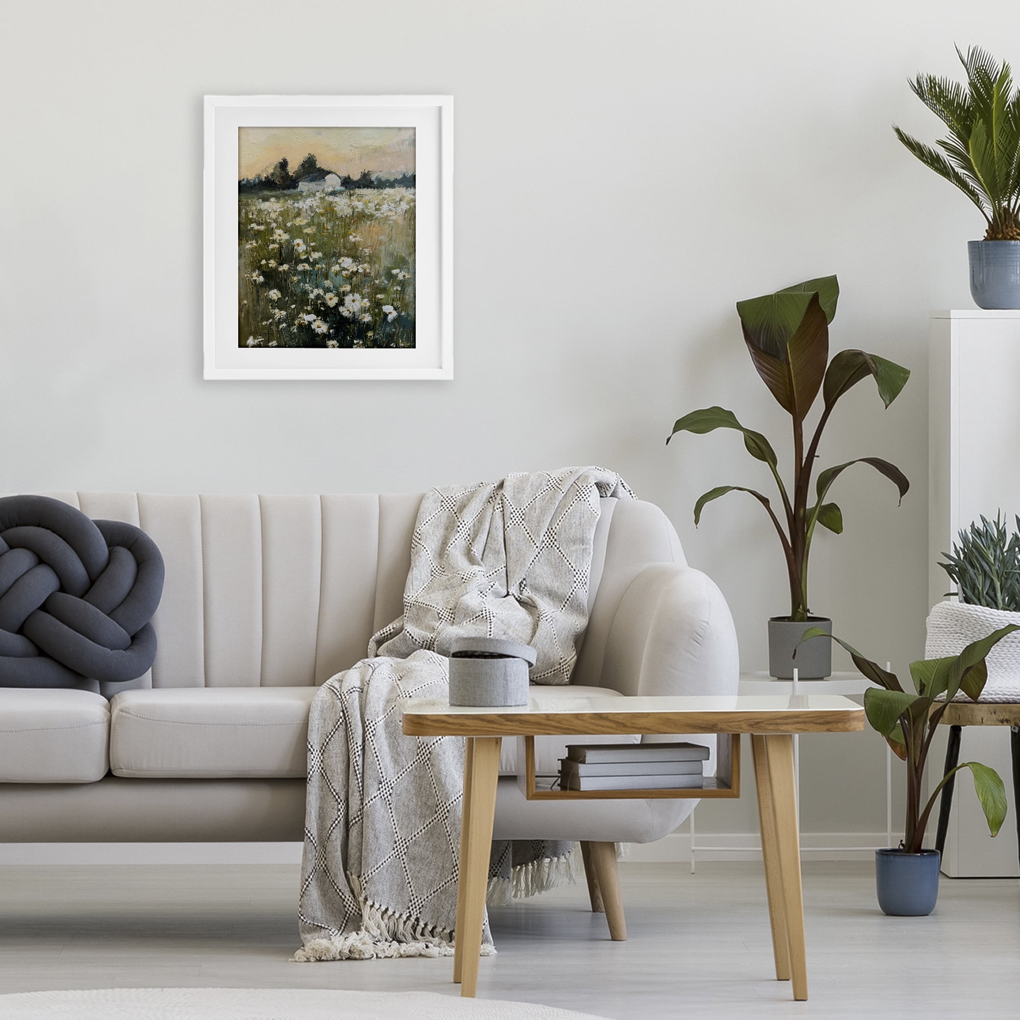 Stupell Industries Expressive Endless Daisies White Framed Print Under Glass, design by Svetlana Aleynikova
