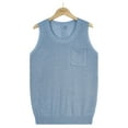 thumbnail image 6 of fartey Casual Round Neck Tank Top for Women Sleeveless Ribbed Knit Loose Fit Summer Tee T Shirt with Chest Pocket Daily Wear, 6 of 6