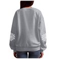 thumbnail image 5 of larppty Women Christmas Sweatshirt Snowflake Xmas Long Sleeve Pullover Cute Shirt Top (Grey, XXL), 5 of 8