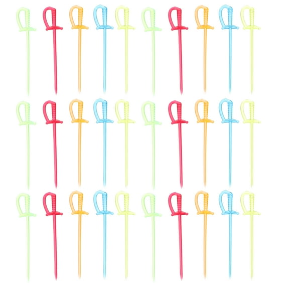 Jinyuann 600pcs Food Toothpicks Plastic Cocktail Picks Appetizers Picks Party Toothpicks