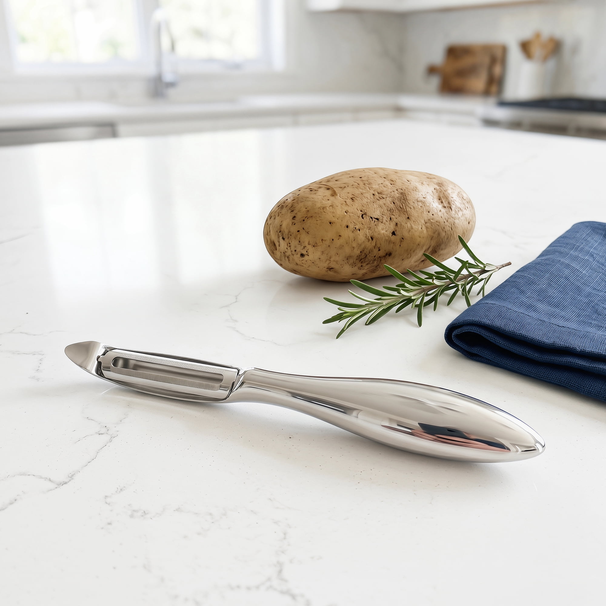 Unique Bargains Stainless Steel Vegetable Peeler with Ergonomic Handle Silver 6.9"x2.2"