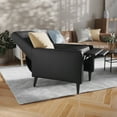 thumbnail image 3 of BizChair Mid-Century Modern LeatherSoft Upholstered Button Tufted Pushback Recliner in Black for Residential & Commercial Use, 3 of 12