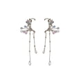 thumbnail image 1 of Brillante mariposa cristal Rhinestone cuelga gota oreja manguito cadena larga Rhinestone cristal araña pendiente oreja manguito mariposa, 1 of 5