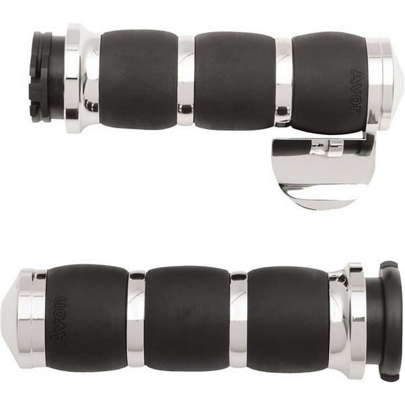 Avon Grips  AIR-93-BOSS; Velvet Air Grips W / Cable Throttle Boss Chrome