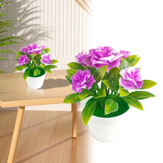 Simulation Potted Rose Red Potted Lifelike Artificial Plastic Simulation Flowers Pot For Home Flowers For 1*Simulation Potted Plant