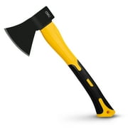 Deli 15 Small Camping Axe , Outdoor Chopping Hatchet for Wood Splitting and Kindling,with Shock Absorbing and Anti Slip Fiberglass Handle