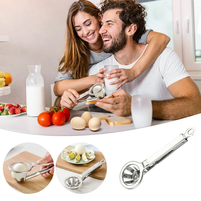 Cortador divisor de alimentos multifuncional de acero inoxidable | Utensilio de cocina de mano | Cortadora de huevos manual | Separador de alimentos de 6 secciones | Acero 304 duradero | Fácil de