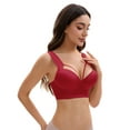 thumbnail image 4 of Unique Bargains Women's Push Up Adjustable Wide Straps Bras D 38 Wine Red, 4 of 6
