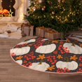 thumbnail image 5 of Rateoe Autumn White Pumpkin Pattern Christmas Tree Skirt with Ties, Christmas Tree Decorations, Farmhouse Christmas Decor Xmas Holiday Decorations-30", 5 of 6