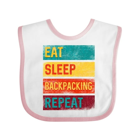

Inktastic Hiking Eat Sleep Backpacking Repeat Gift Baby Boy or Baby Girl Bib