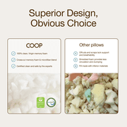 Coop Sleep Goods Adjustable Pillow, King, Medium-Firm Memory Foam for All Sleep Positions