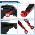thumbnail image 4 of Short Long Brake Clutch Levers for Kawasaki ER-5 2004-2005 Adjustable Motorcycle Handlebar Brake Lever Aluminum Alloy Black Handle Red End, 4 of 6