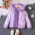 thumbnail image 3 of Gibobby Chamarra de invierno para niños y niñasAbrigo con capucha y cremallera a de viento de invierno para niñas, chaqueta de abrigo de felpa cálida par(Morado, 5-6 Años), 3 of 5