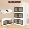 thumbnail image 5 of Plastic Storage Bins with Lids, 120 Qt (30 Gal) Storage Cabinet, 3 Pack Stackable Beige Wardrobe Closet Organizer, 20.5 x 11.4 x 31.9 Inch Foldable Plastic Storage Container with Door, 5 of 9