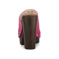 thumbnail image 4 of BLISSFUL STEP Women's Shoes Platform Chunky Heels Open Toe Rivet Faux Suede Slides Sandals Hot Pink 10, 4 of 8