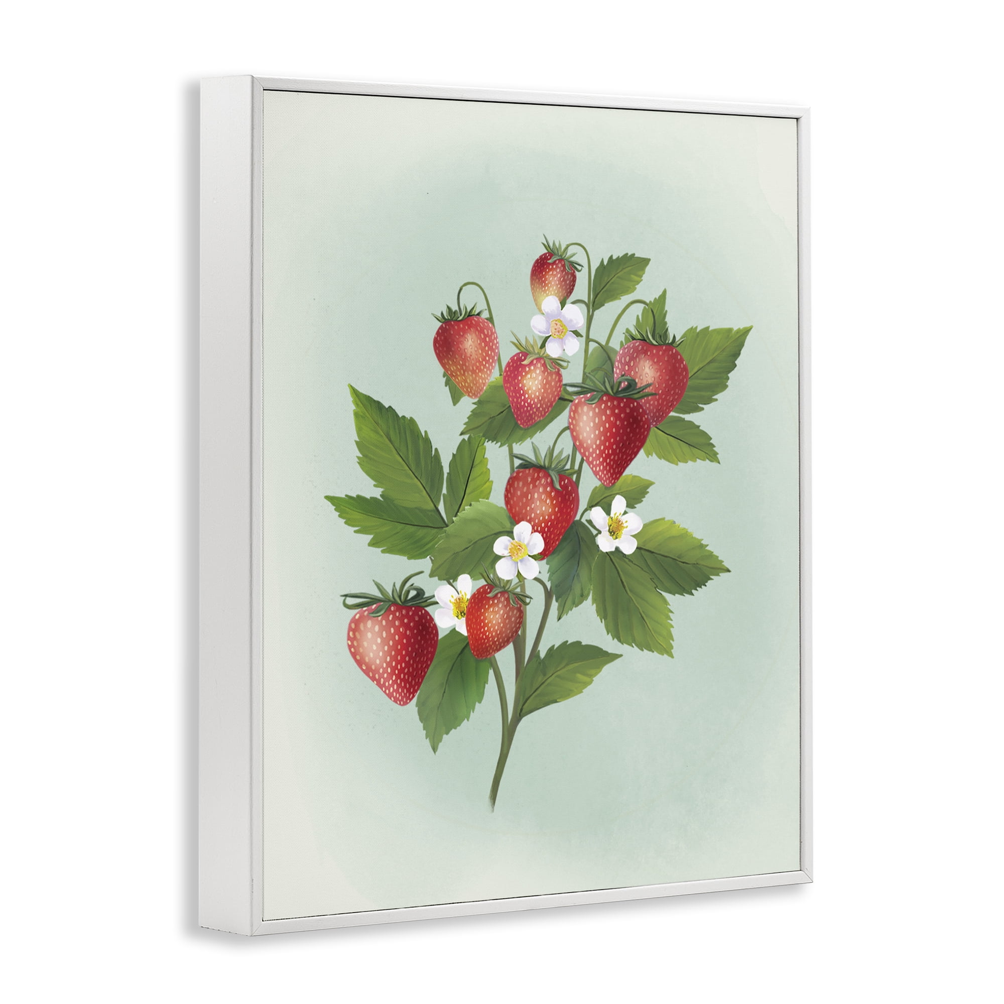 Stupell Industries Vintage Strawberry Bundle White Framed Giclee Art, design by Diane Neukirch