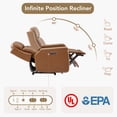 thumbnail image 5 of ReNest Dual Motor Power Recliner with 165° Lay-Flat, Top-Grain Leather, X-Stitch Detailing, USB and Type-C Charging,Saddle, 5 of 22