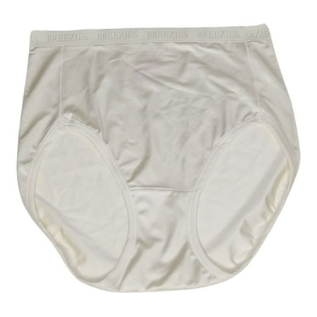 

Breezies Panties Sz M Nylon Microfiber Hi-Cut Ivory A287800 Regular Size