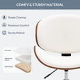 thumbnail image 3 of BELLEZE Mid-Century Walnut Bent Plywood and White Finish Adjustable Swivel Accent Desk Chair, 3 of 7