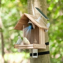 Bird Feeder with Camera, 5200mAh Battery Solar Bird Feeder Outdoor, 11000 Bird Recognition, Voice Dialogue, 1080P HP Video, Night Vision