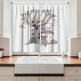 thumbnail image 2 of Ambesonne Tree Kitchen Curtains, Bunny Family Rain Birds, 55"x39", Taupe Pale Pink, 2 of 3