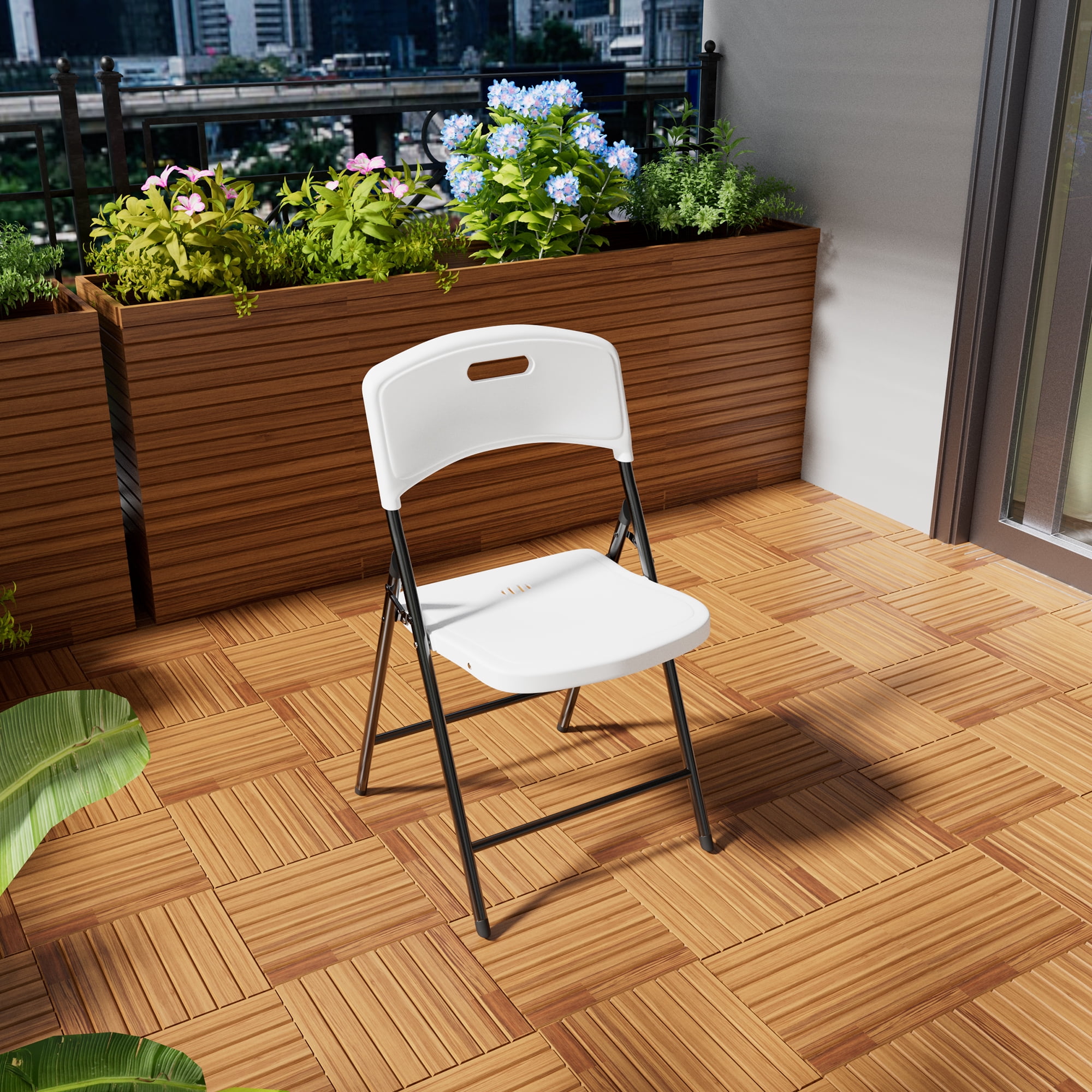 MAYEERTY 4-Piece Set Outdoor Dining Chairs for Party & Outdoor, Foldin, Portable & Stackable