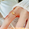 thumbnail image 2 of 1mm Thin Butterfly Ring for Women,18k Gold Plated Titanium Non Tarnish Modern Minimalist Elegant Rings, 2 of 6