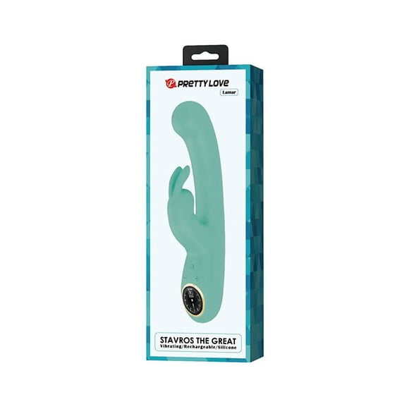 Pretty Love Lamar LED Digital Display Rabbit Vibrator, Turquoise