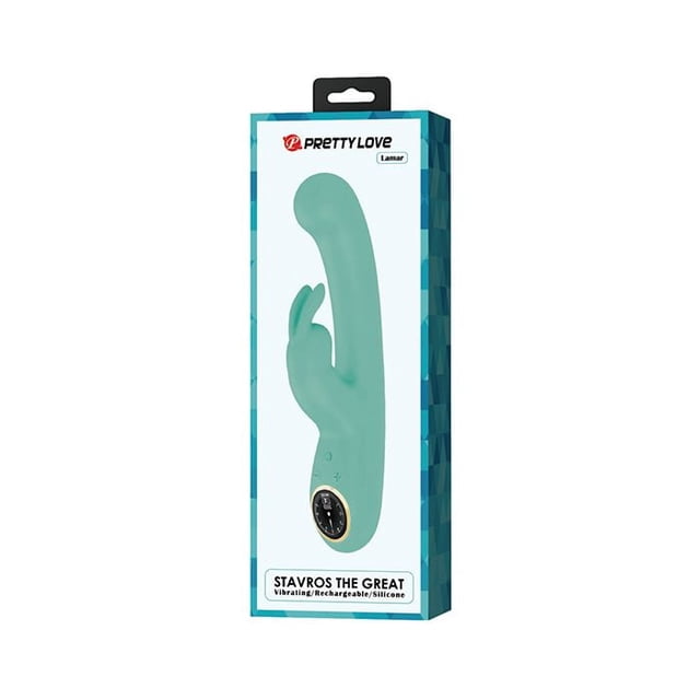 Pretty Love Lamar LED Digital Display Rabbit Vibrator, Turquoise