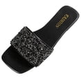 thumbnail image 2 of Horivan Women's Rhinestone Slide Sandals Sparkly Flat Slippers for Women Casual Comfort Summer Outdoor Indoor Wear Glam House Shoes, 2 of 9