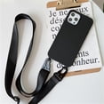 thumbnail image 1 of Funda de silicona mate con correa de collar cruzado para iPhone, 15, 14 Pro Max, 11, 12, 13 Mini, XR, X, XS, 7, 8 Plus, SE, cubierta a prueba de golpes, 1 of 4