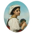 thumbnail image 2 of William Bouguereau 20x23 Black Ornate Framed Double Matted Museum Art Print Titled: The Bouquet of Violets (1870), 2 of 5