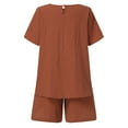 thumbnail image 4 of ZANZEA Women Summer Cotton Linen Sets Short Sleeve Tops Loose Shorts Casual Outfits, 4 of 12