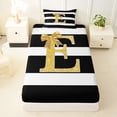 thumbnail image 3 of Erosebridal Cartoon Initial E Twin Sheet Sets for Girl, Stripes Lines Bedding, 3-Piece, 3 of 5