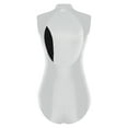 thumbnail image 2 of Choomomo Women One Piece Shiny Rhinestone Athletic Gymnastics Leotards Color Block Figure Ice Skating Costume White L, 2 of 6