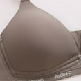 thumbnail image 3 of Push Up Bras for Women Wireless Ribbed Hollow Front Full Coverage Bralette Low Support Comfort T-Shirt Bra Minimizers, Coffee, 34/75, 3 of 7