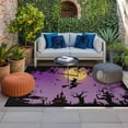 thumbnail image 2 of Halloween Outdoor Rug for Patio/Deck/Porch, Non-Slip Large Area Rug 4 x 6 Ft, Modern Castle Witch Forest Moon Purple Indoor Outdoor Rugs Washable Area Rugs, Reversible Camping Rug Carpet Runner, 2 of 8