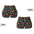 thumbnail image 6 of Yiaed Colorful Geometric Dog Print Women's Athletic Shorts Running Shorts Sporty Short High Waisted Elastic Workout Shorts for Yoga Gym Running & Sports -X-Large, 6 of 8