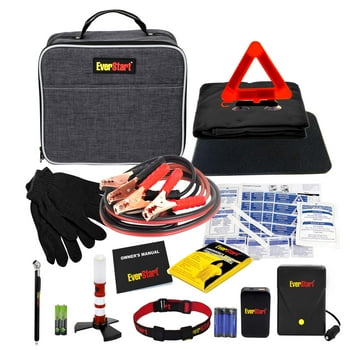 EverStart Roadside Safety Kit for Cars, with Booster Cables and Tire Inflator