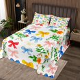 thumbnail image 2 of Erosebridal Rainbow Bowknot Coverlet Set Queen, Colorful Floral Flower Bedding Set for Girls 3 Pieces, 2 of 5