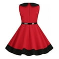 thumbnail image 4 of Mercatoo Kids Girls Swing Part𝘆 Dress Retro P𝐞ter Pan Doll Collar Wedding A Line Dress Summer Casual Skater Dress, 4 of 4