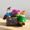 thumbnail image 4 of Garden Succulent Plants Resin Flowerpot Cute Gnome Sculpture, 4 of 9
