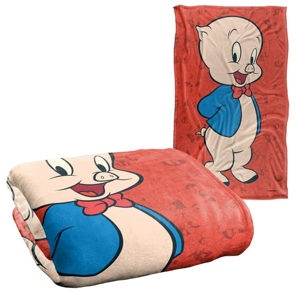 Looney Tunes Blanket, 36"x58", Porky Pig Character Silky Touch Super Soft Throw