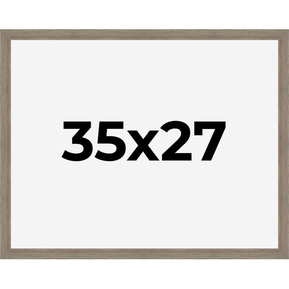 35x27 Frame Gray Barnwood Rustic Solid Wood Picture Frame | 1.5 Inch Moulding Width | Includes UV