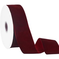 PH 1-1/2 inch Red Velvet Ribbon 10 Yards RedVintage Ribbon Single Side Satin Wrapping Ribbons for Hair Gift Wrapping Christmas Decor Flower Arranging Bridal Bouquets DIY Crafts Dark Red