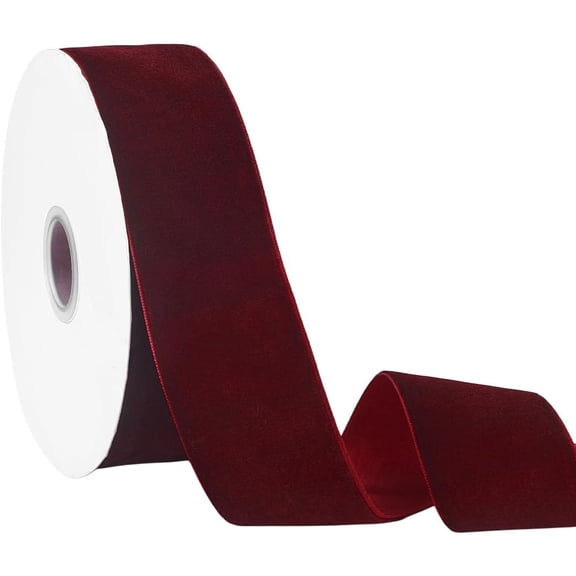 PH 1-1/2 inch Red Velvet Ribbon 10 Yards RedVintage Ribbon Single Side Satin Wrapping Ribbons for Hair Gift Wrapping Christmas Decor Flower Arranging Bridal Bouquets DIY Crafts Dark Red