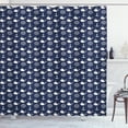 thumbnail image 1 of Ambesonne Navy Blue Shower Curtain, Maritime Anchor Whale, 69"Wx75"L, Navy Blue White, 1 of 3