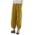 thumbnail image 6 of Lmnyox Casual Cotton Linen Pants for Women Elastic Waist Cropped Trouser Summer Wide Leg Capris with Pocket, 6 of 6