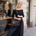 thumbnail image 5 of FORMRS Women Crossbody Purse with Chain Strap Vegan Leather Shoulder Handbag, Dark Purple Floral Pattern, 5 of 7